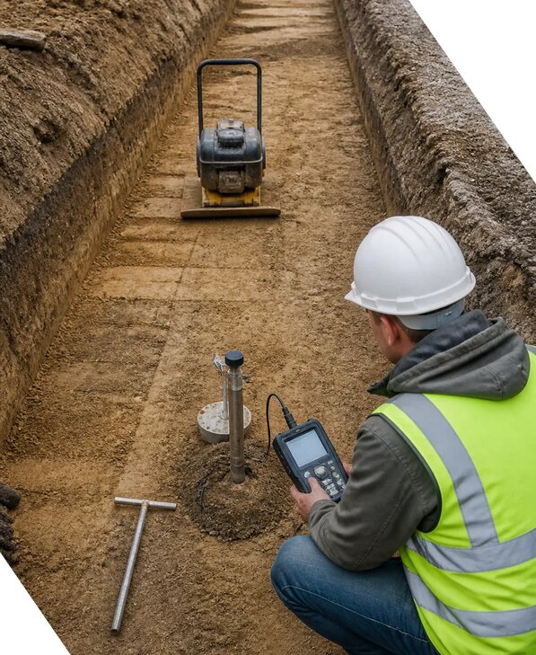 Контроль качества уплотнения обратной засыпки в Симферополе