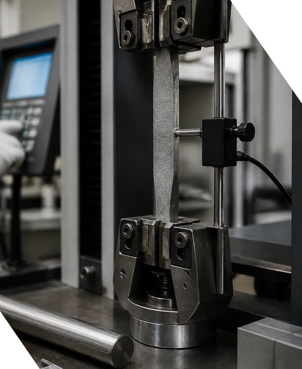 Механические испытания металла в строительной лаборатории в Симферополе