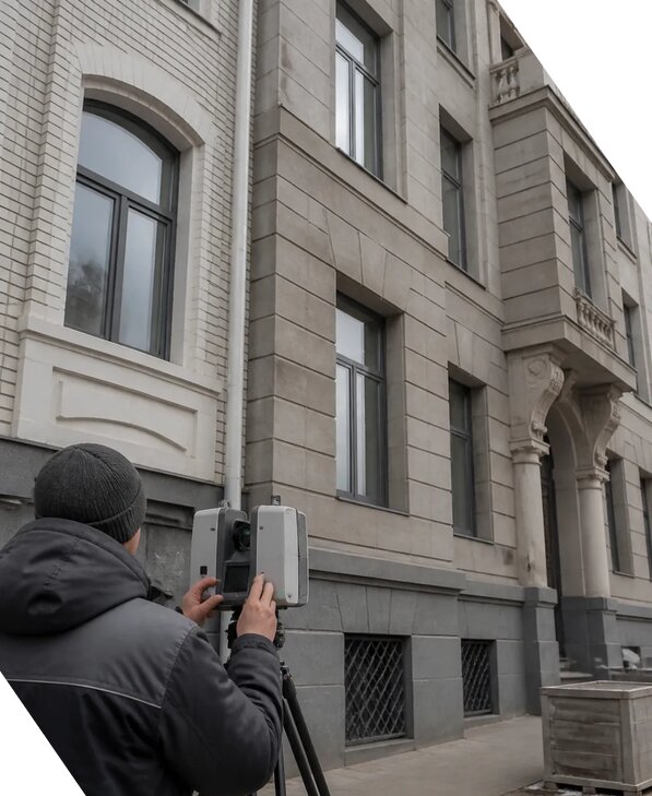 Лазерное сканирование фасадов зданий для обследования в Симферополе